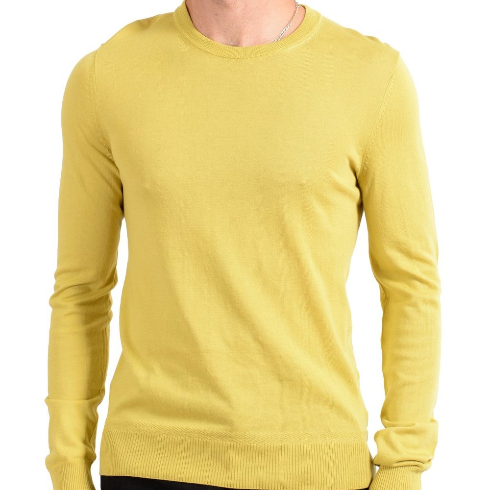 Hugo Boss Men's "Lauro" Mustard Crewneck Sweater